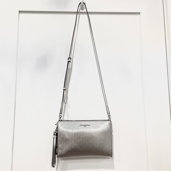 karl lagerfeld silver crossbody bag NWT - Picture 9 of 12
